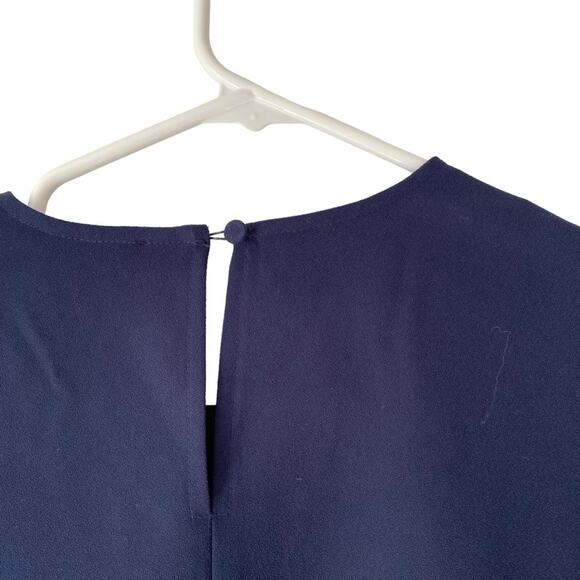 J. Crew Navy Blue Black Sequin Sleeve Blouse size Large - Picture 8 of 9